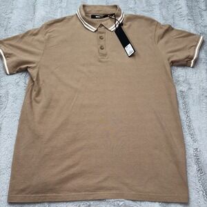 NovaMEN Khaki Polo Shirt Med NWT